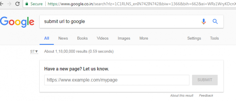 submite to google url
