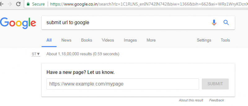 submite to google url
